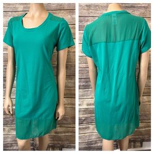 Tommy Bahama Green Short Sleeve T-Shirt Tee Dress Size L Large Sheer Trim Jersey